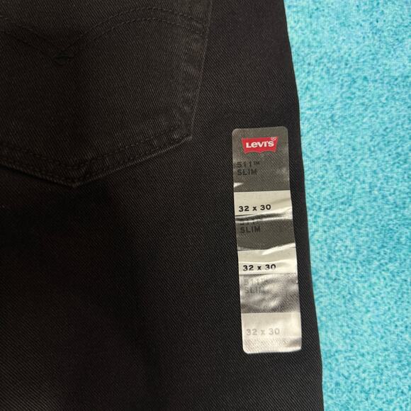 Levi’s 511 Men’s Jeans 32x30 Black Slim Fit Stretch Denim NWT - Picture 10 of 16
